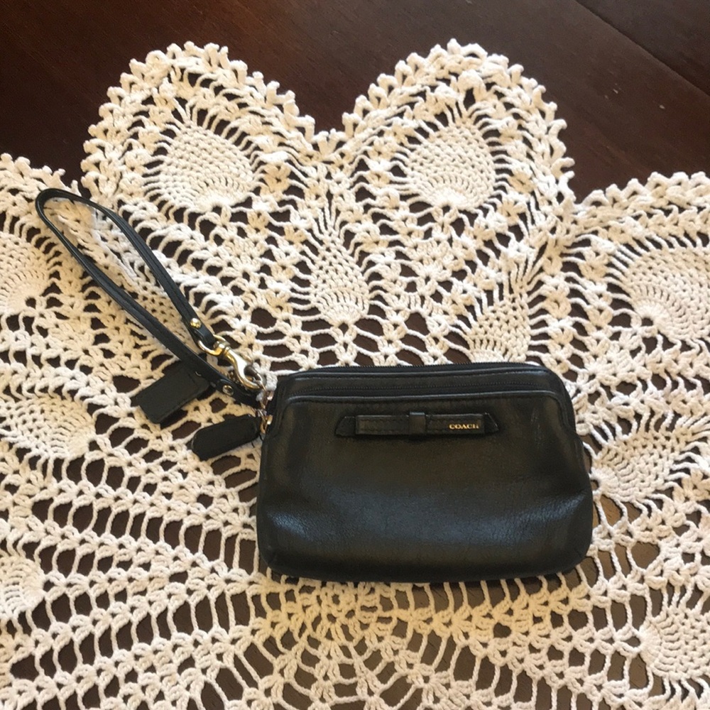 Coach Black Leather Wristlet